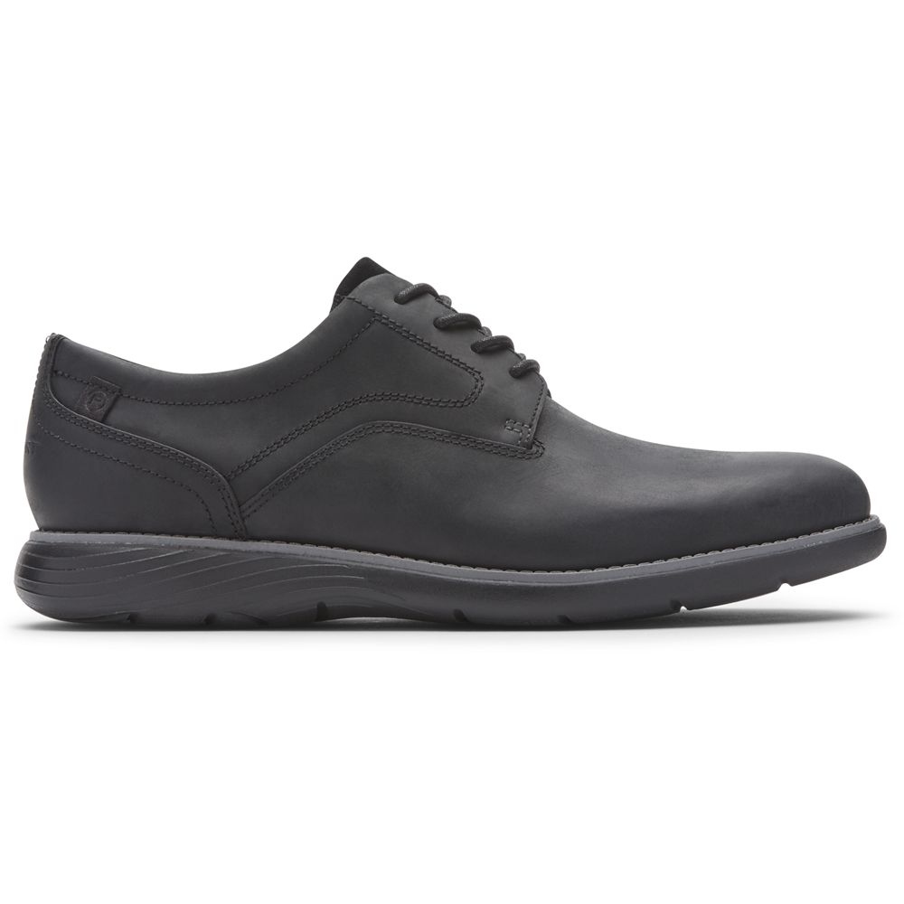 Rockport Garett Plain Toe - Mens Oxfords - Black - NZ (HIC-542073)